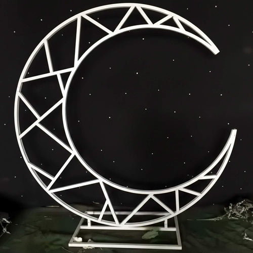 1.8M Moon Shape Wedding Arch Frame Metal Birthday Party Backdrop Stand Decor Crescent Flowers Balloon Background Prop Diameter