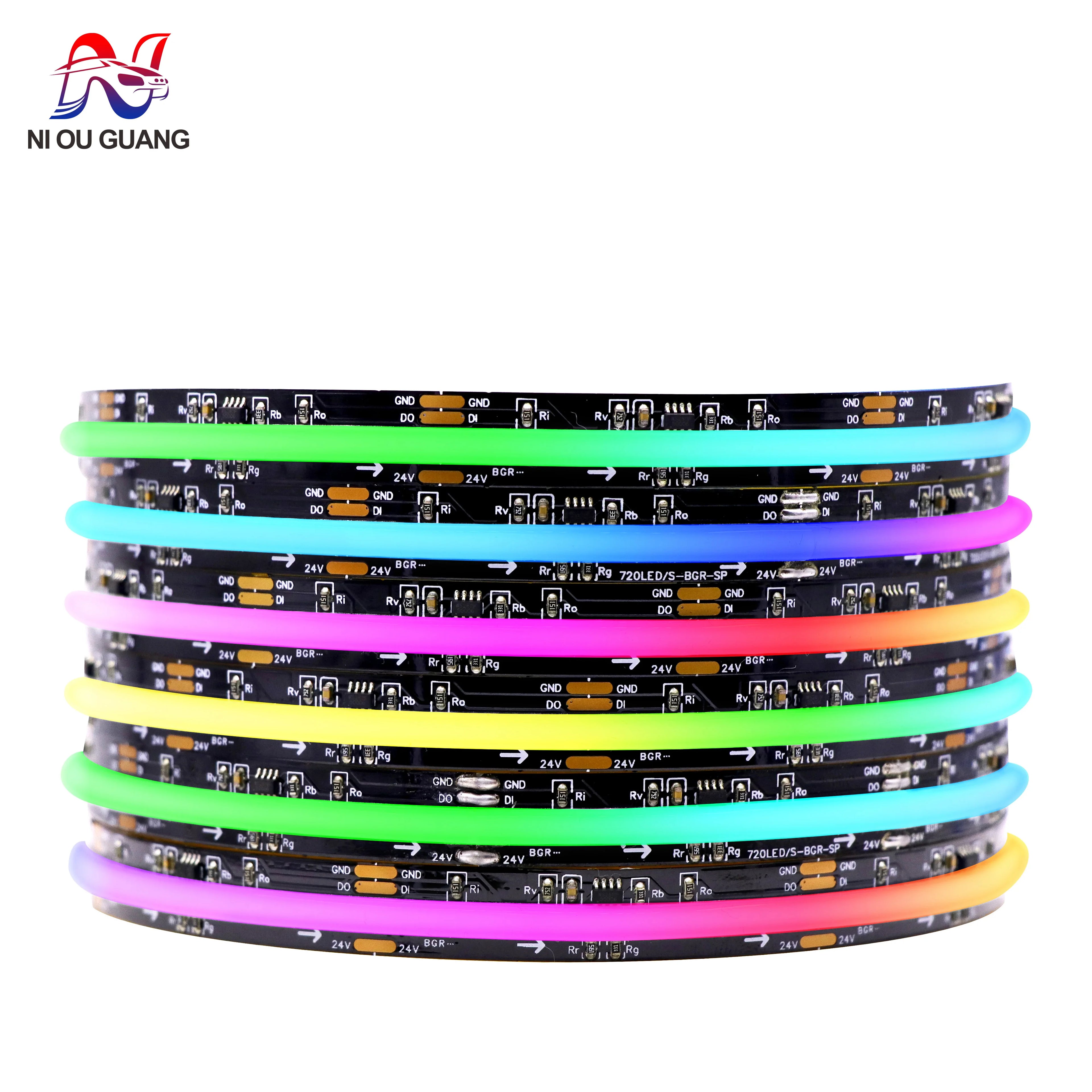 COB RGBIC LED Strip WS2812B: 720 Addressable RGB Pixels Full Color 10mm 12-24V High Density, Flexible FOB WS2811 COB LED Lights