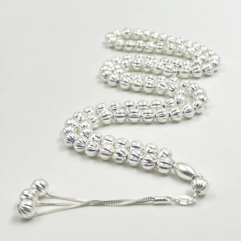 99 beads 100% Real 925 sterling silver Tasbih 925 pure silver Rosary Muslim bracelet islamic Ramadan luxurious Eid gift