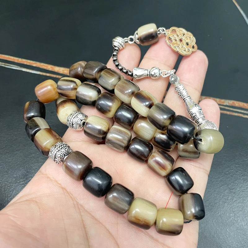 Natural ox horn Tasbih Men 33 prayer beads rosary Muslim rosary arabic misbaha turkish islamic Collection level bracelet