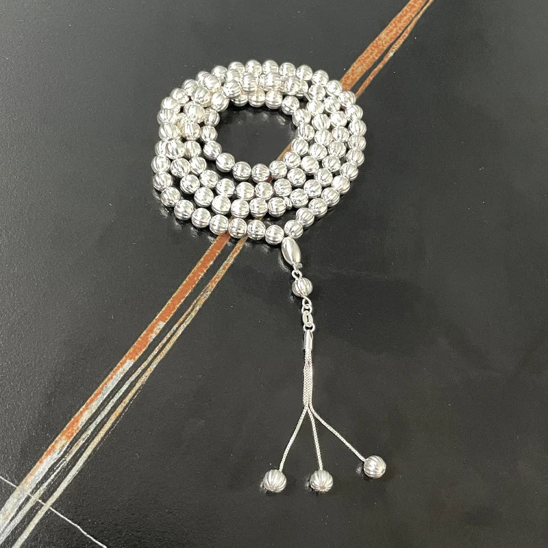 99 beads 100% Real 925 sterling silver Tasbih 925 pure silver Rosary Muslim bracelet islamic Ramadan luxurious Eid gift
