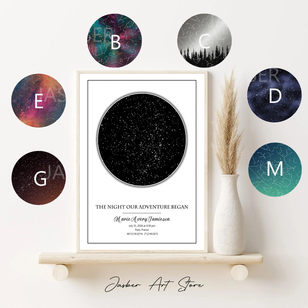 Personalized Star Map Poster Birth Marriage Gift Custom Art Print Canvas Painting Night Sky Wall Picture Bedroom Home Decor