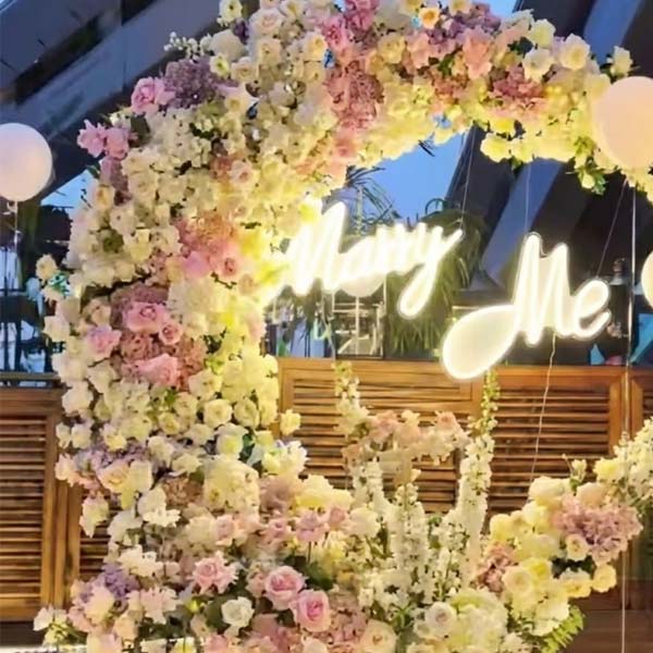 Wedding Arch Backdrop Stand Wrought Iron Half Moon Flower Balloon Frame for Baby Shower Birthday Holiday Graduation Decoration