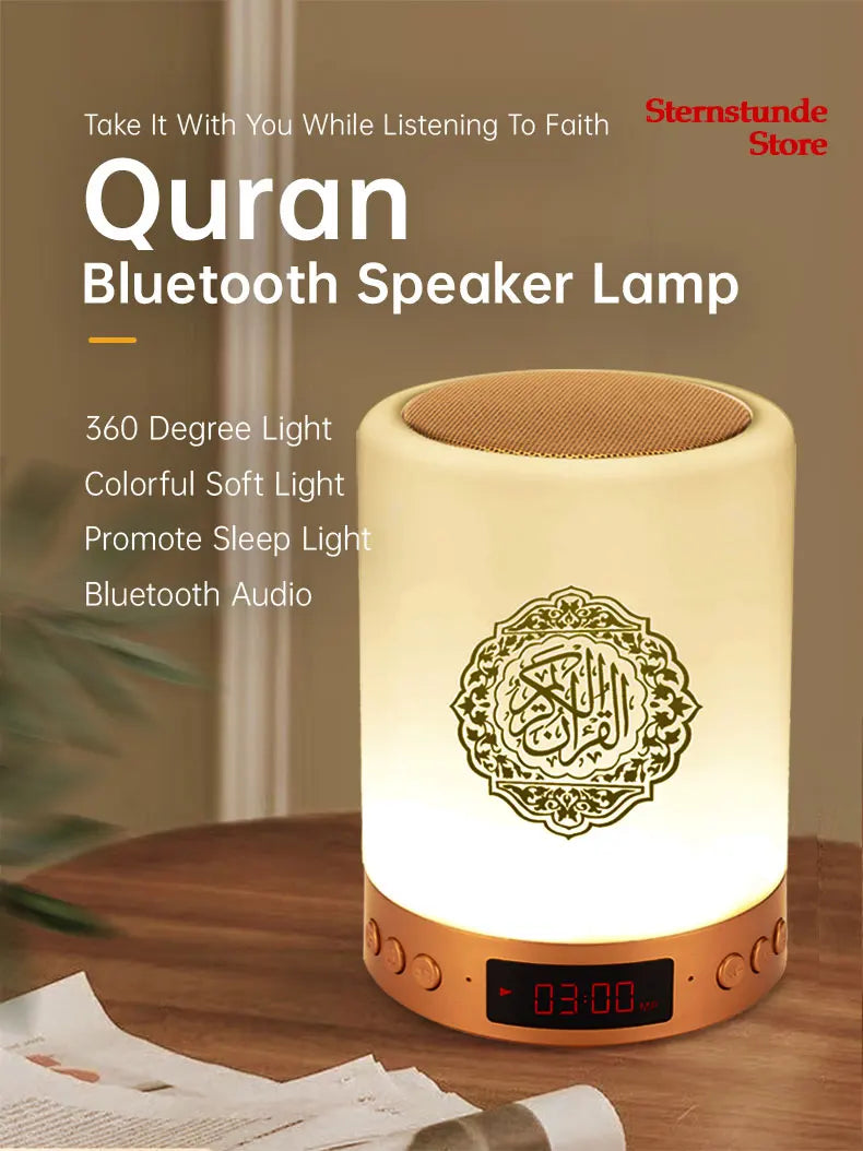 Hot Sale Quran Speaker Lamp Azan Clock Night Light Adhan Islam Koran Lamp Speaker Wireless Bluetooth Mp3 Player Radio Muslim Gift