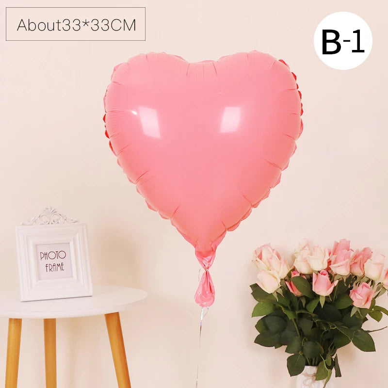 10pc Love Heart Balloon Star Birthday Wedding Decoration Occasion Pentagram Drop Shipping Aluminum Foil Festival Party Supplies