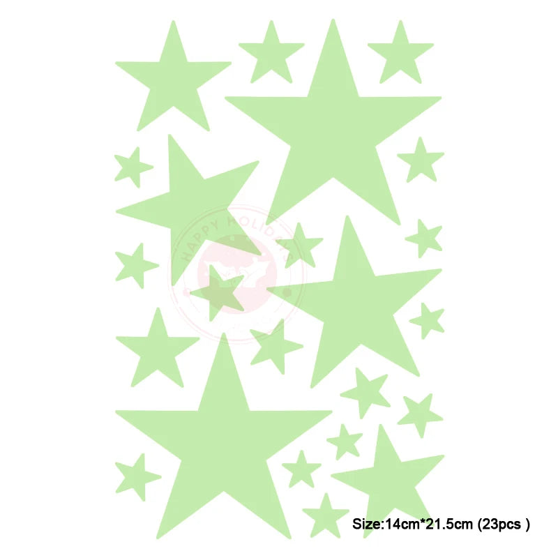 Children's Room Bedroom Creative Wall Decoration Sticke DIY Luminous Stars Moon Environmental Protection Removable PVC Sticker