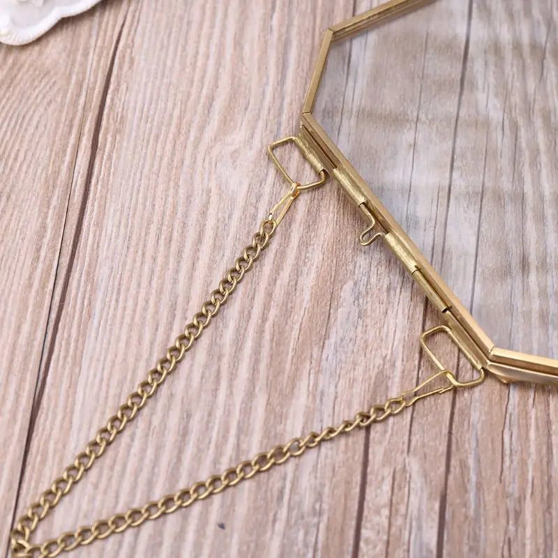 Octagon Floating Hanging Photo Frame, Metal Glass Portrait Picture & Plant Specimen Display Holder, Home Decor G32A