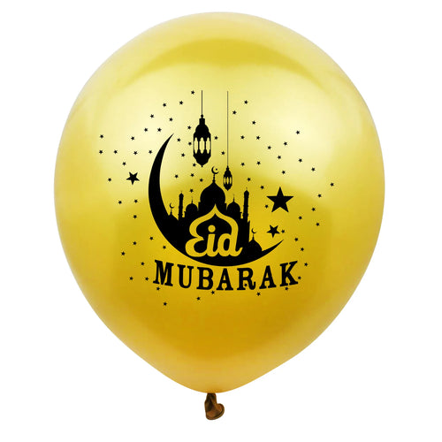 10pcs EID MUBARAK Decor Balloons Ramadan and Eid Decoration Muslim Islamic Decor Gold Balloon Ramadan Mubarak DIY Party Supplies