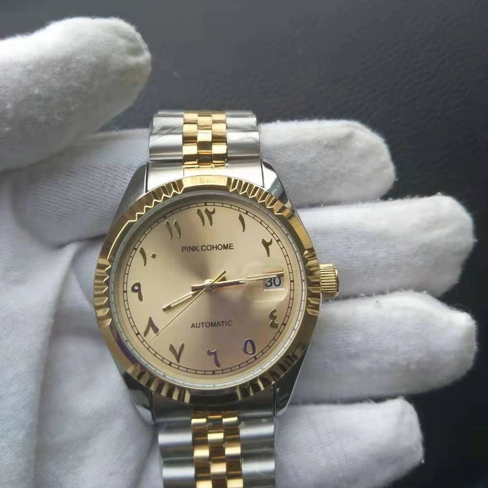 Luxury Timepieces Hours Arabic Watch Automatic Self-Wind Solid 316L Steel Waterproof Arabe Wristwatch Islam Montre Mecanique