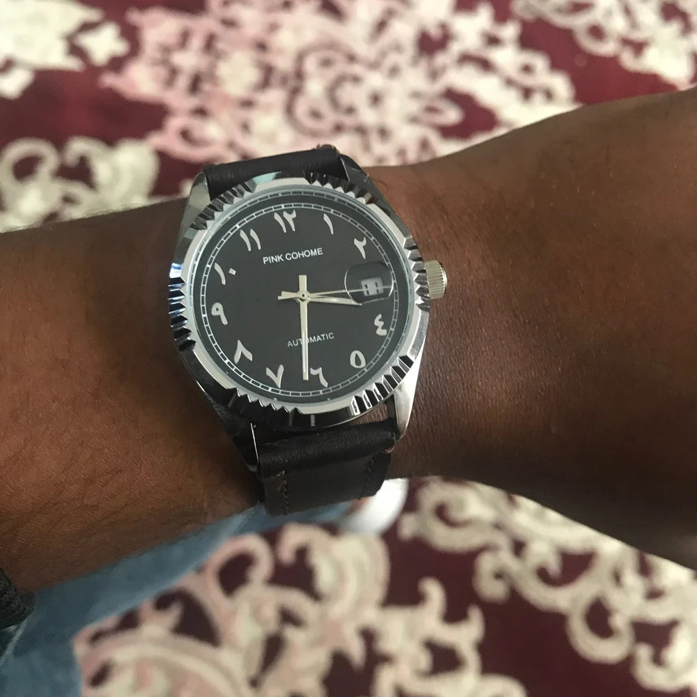 Luxury Timepieces Hours Arabic Watch Automatic Self-Wind Solid 316L Steel Waterproof Arabe Wristwatch Islam Montre Mecanique