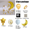 EID MUBARAK Moon Star Balloons Garland Arch Kit Navy Blue Balloon Ramadan Decoration for Islamic Muslim Mubarak Party Supplies