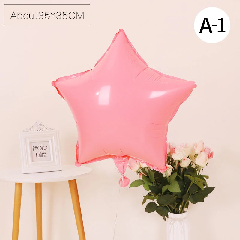 10pc Love Heart Balloon Star Birthday Wedding Decoration Occasion Pentagram Drop Shipping Aluminum Foil Festival Party Supplies