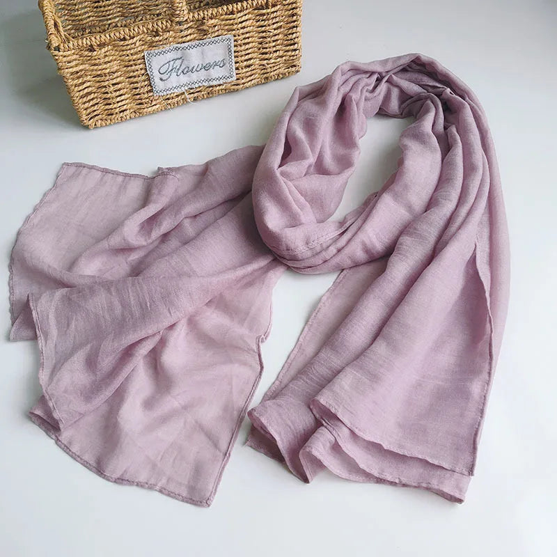 Solid Scarfs for Ladies Head Wrap Scarf Hijab Scarf Women Turban