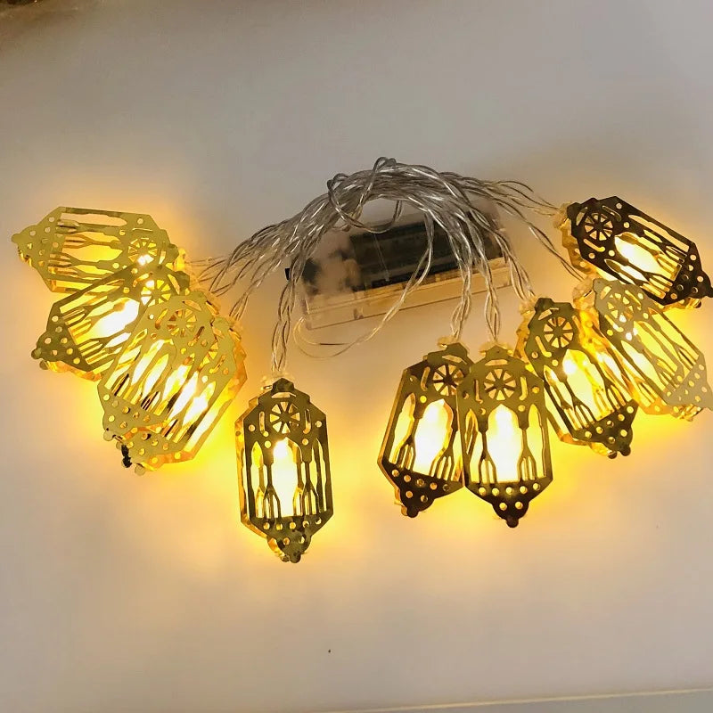 Moon Star Led String Lights EID Mubarak Ramadan Kareem Decoration For Home Islam Muslim Event Party Supplies Eid Al-Fitr Decor