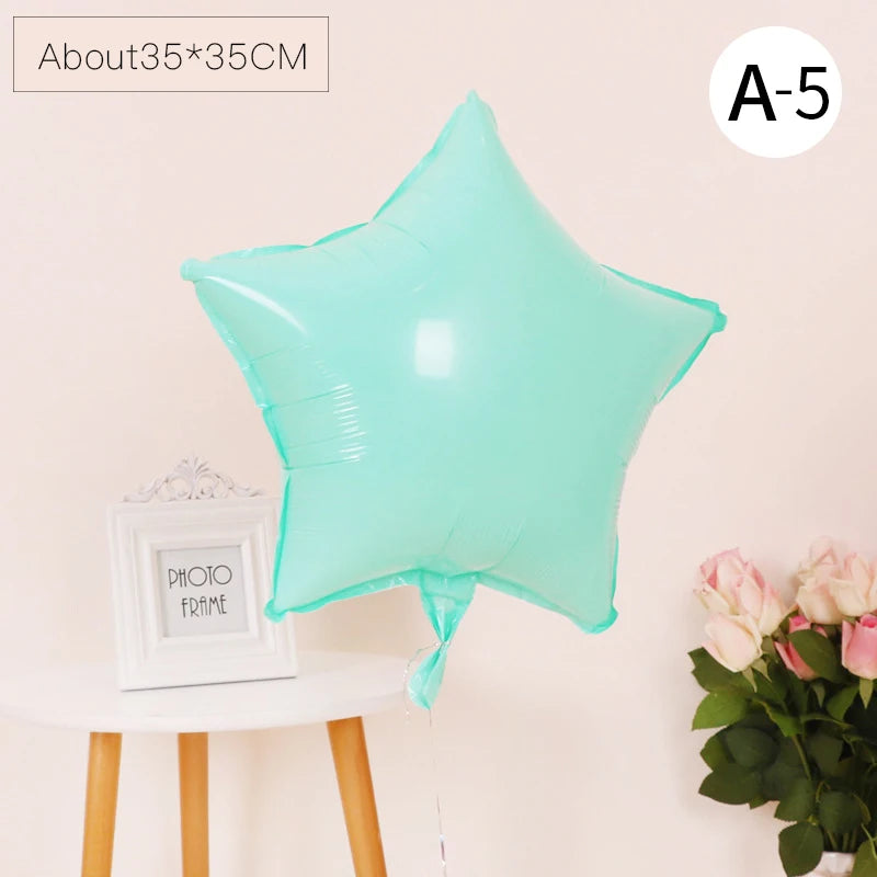 10pc Love Heart Balloon Star Birthday Wedding Decoration Occasion Pentagram Drop Shipping Aluminum Foil Festival Party Supplies