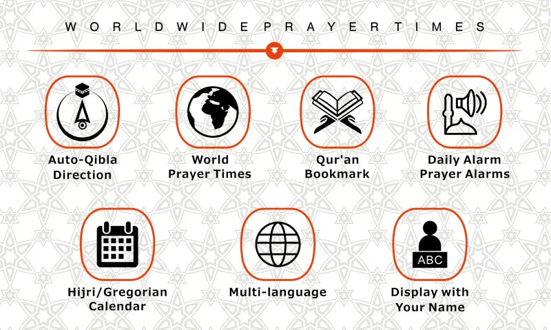 2025 New Arrival Muslim AZAN Watch Digital Sport Alarm AL FAJR Prayer Times Muslim Islamic Arabic Dial Qibla Clock