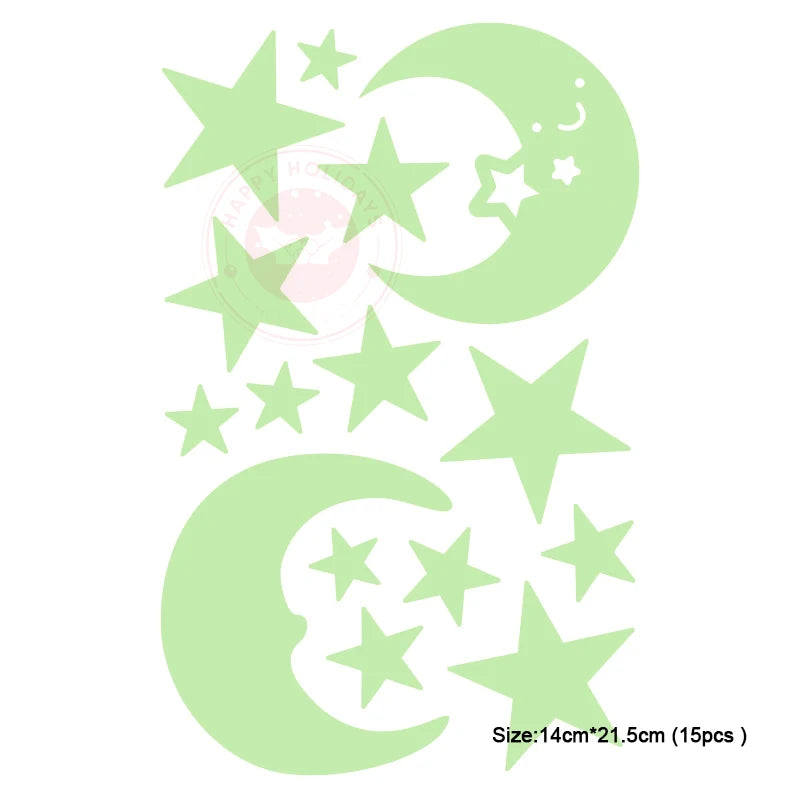 Children's Room Bedroom Creative Wall Decoration Sticke DIY Luminous Stars Moon Environmental Protection Removable PVC Sticker