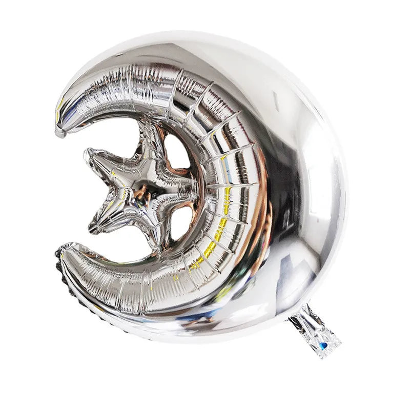 Eid Mubarak Balloons 2024 Ramadan Decorations for Home Moon Star Foil Balloon Muslim Aid Moubarak Kareem Festival Party Supplies