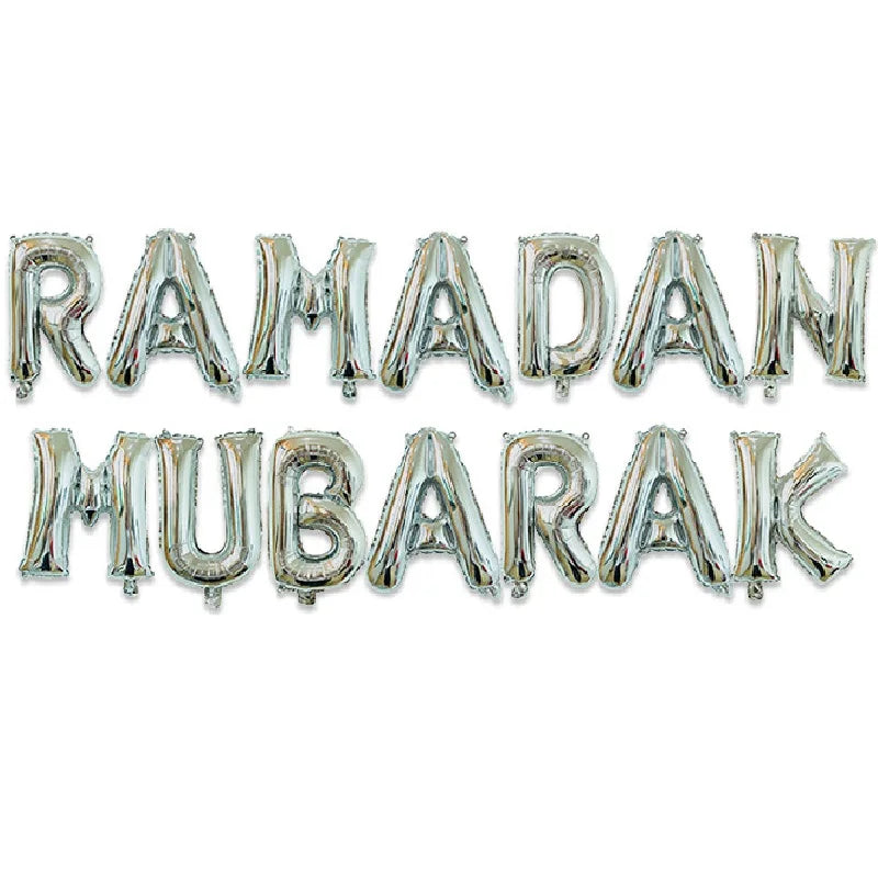 Eid Mubarak Balloons Ramadan Decoration 2024 Muslim Hajj Decor Ramadan Kareem Festival Banner Star Moon Foil Balloon