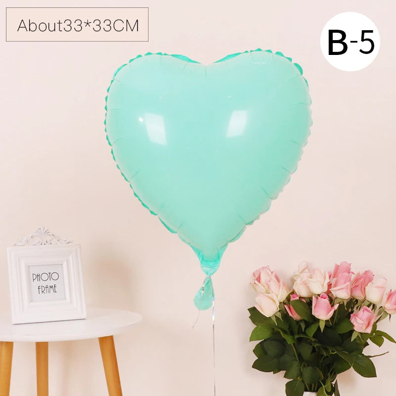 10pc Love Heart Balloon Star Birthday Wedding Decoration Occasion Pentagram Drop Shipping Aluminum Foil Festival Party Supplies