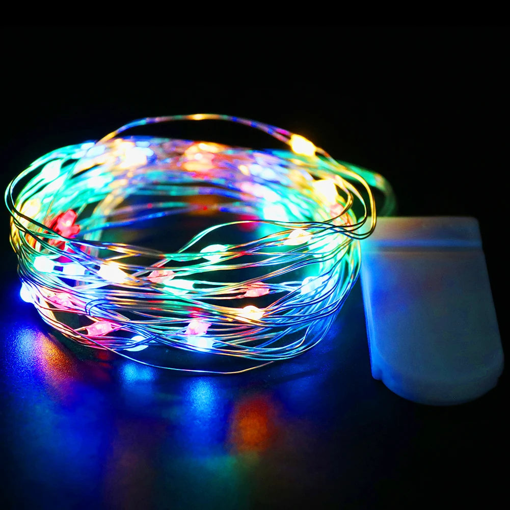 Waterproof Fairy Light Mini CR2032 Battery Powered Copper Wire String Lamps Garland Christmas Party Lighting Decoration