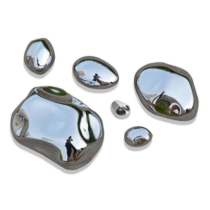 Background Wall Hanging Silver Stone Abstract Three-dimensional Handicraft Pendant Living Room Wall Decoration Accessories