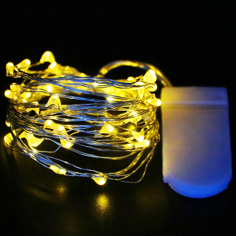 Waterproof Fairy Light Mini CR2032 Battery Powered Copper Wire String Lamps Garland Christmas Party Lighting Decoration