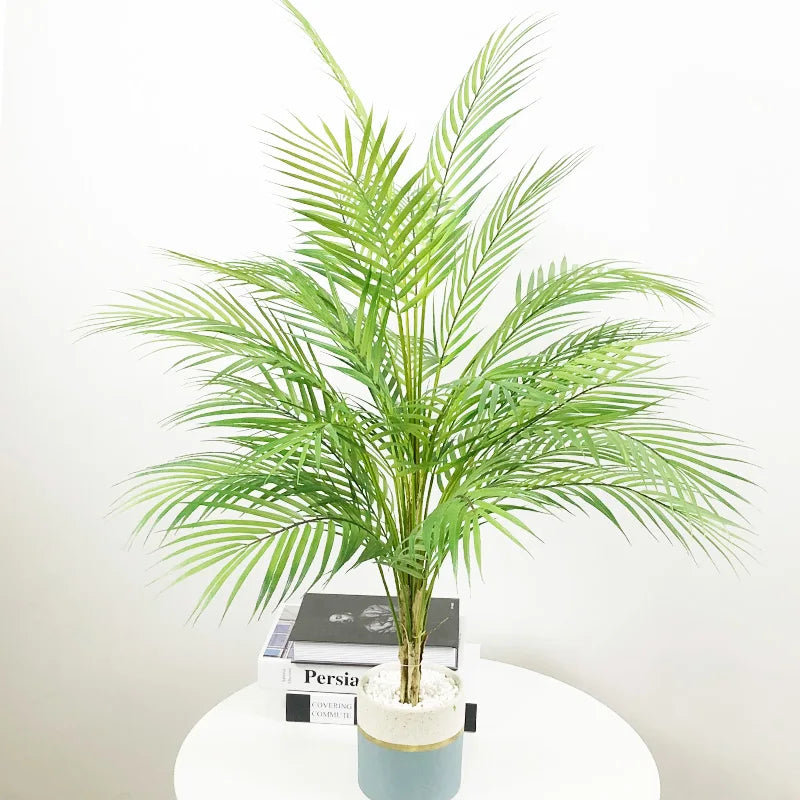 80-98cm Large Artificial Palm Tree Tropical Plants Fake Monstera Tall Potted Tree Plastic Leaves For Home Wedding Outdoor Decor