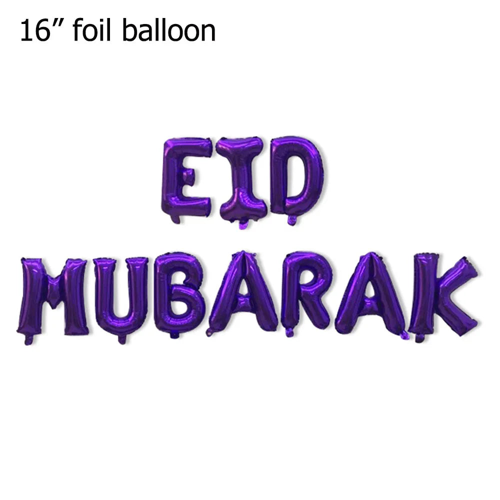 Eid Munarak Balloon Set Gold Foil Latex Balloons for Muslim Festival Home DIY Decoration Ramadan Kareem Party Ballon Globos
