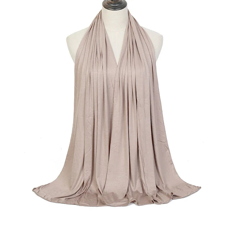 JTVOVO 2021 New Muslim Women Jersey Hijab Solid Color Head Wrap Scarf Fashion Headscarf Turban Islam Veil Flexible Premium Modal