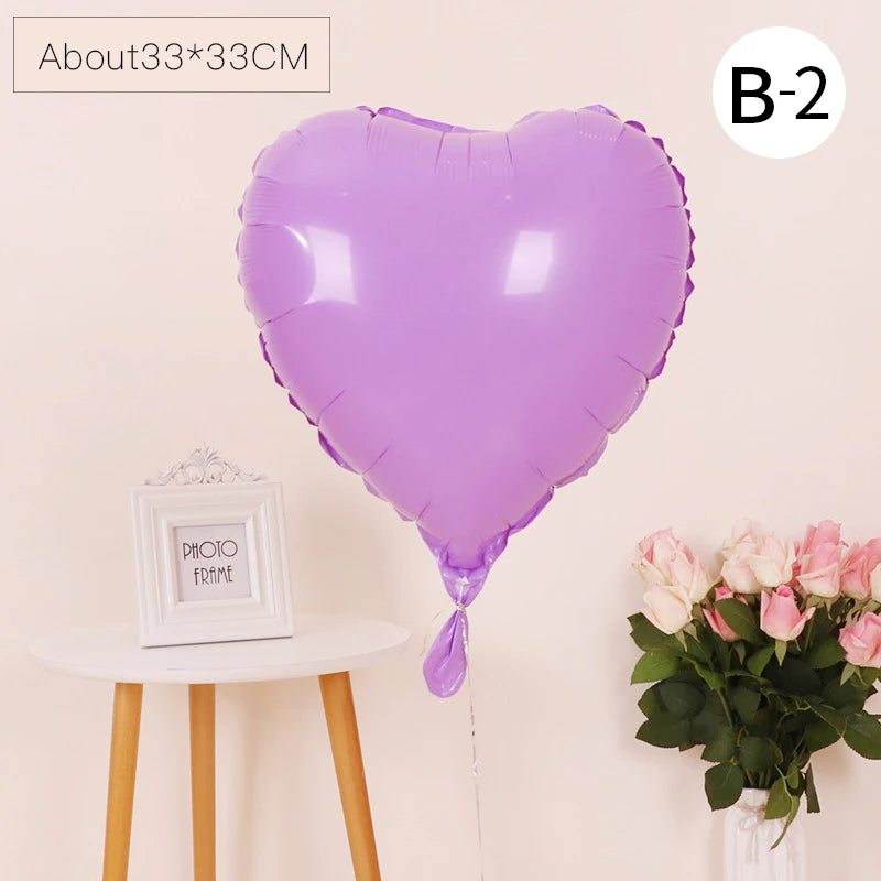 10pc Love Heart Balloon Star Birthday Wedding Decoration Occasion Pentagram Drop Shipping Aluminum Foil Festival Party Supplies