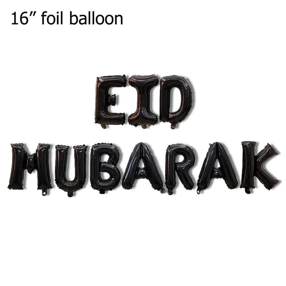 Eid Munarak Balloon Set Gold Foil Latex Balloons for Muslim Festival Home DIY Decoration Ramadan Kareem Party Ballon Globos