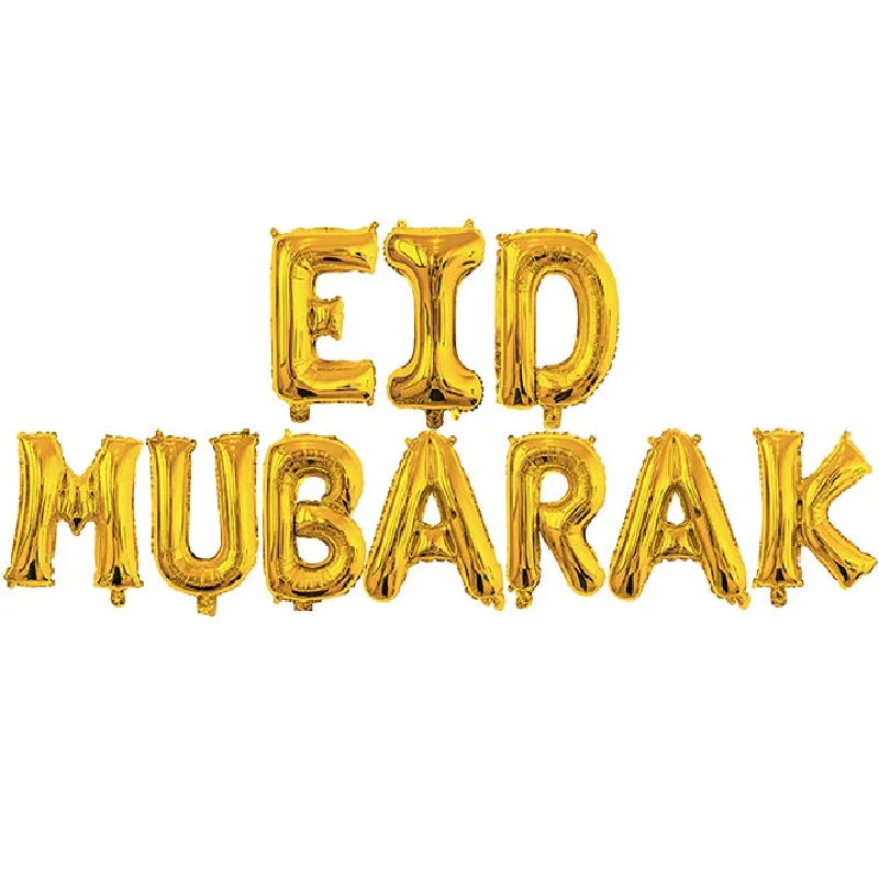Eid Mubarak Balloons Ramadan Decoration 2024 Muslim Hajj Decor Ramadan Kareem Festival Banner Star Moon Foil Balloon