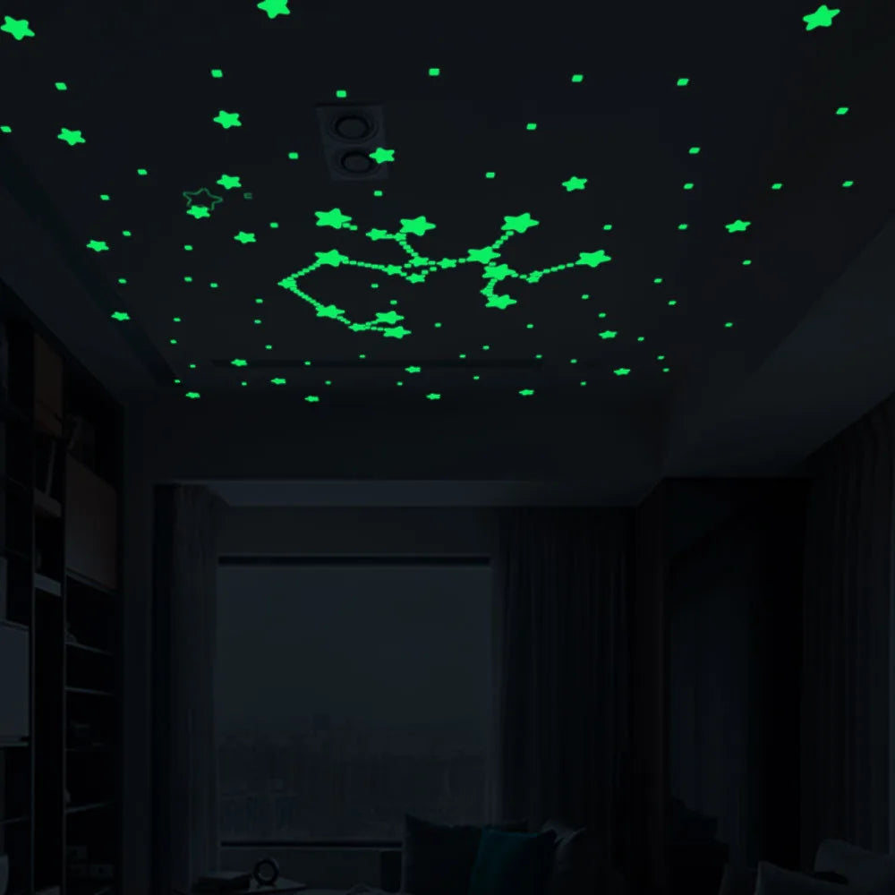 1Set 3D Bubble Stars Moon Dots Self-adhesive Luminous Wall Sticker Kids Bedroom DIY Decal Glow In Dark Fluorescent Decoration