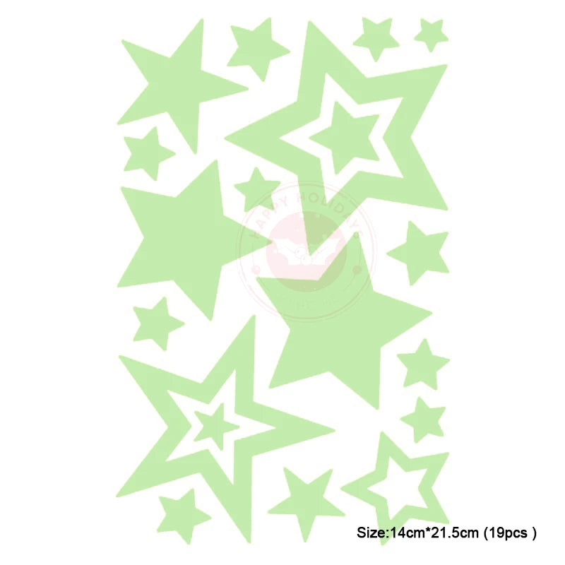 Children's Room Bedroom Creative Wall Decoration Sticke DIY Luminous Stars Moon Environmental Protection Removable PVC Sticker