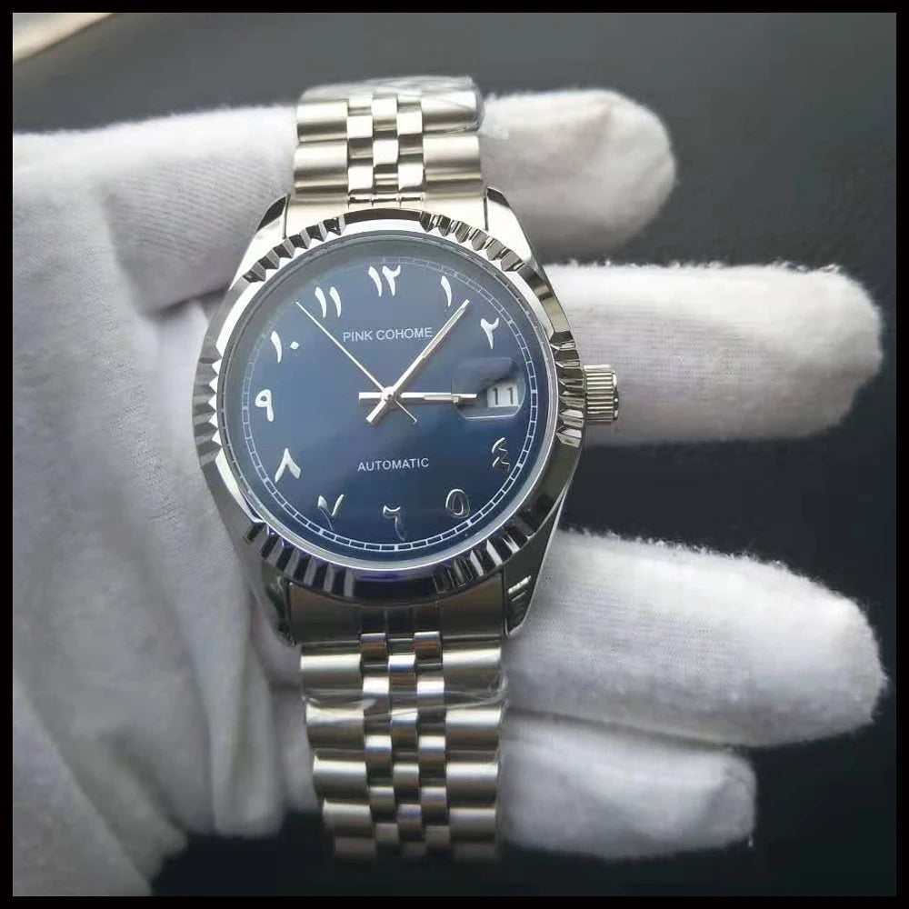 Luxury Timepieces Hours Arabic Watch Automatic Self-Wind Solid 316L Steel Waterproof Arabe Wristwatch Islam Montre Mecanique