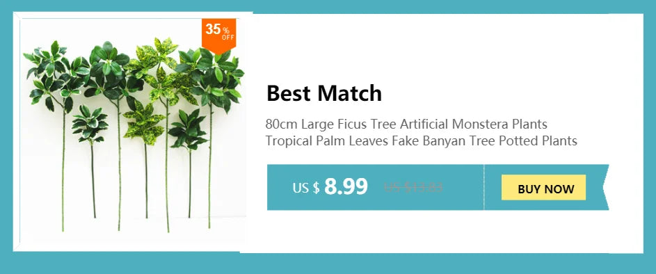 80-98cm Large Artificial Palm Tree Tropical Plants Fake Monstera Tall Potted Tree Plastic Leaves For Home Wedding Outdoor Decor