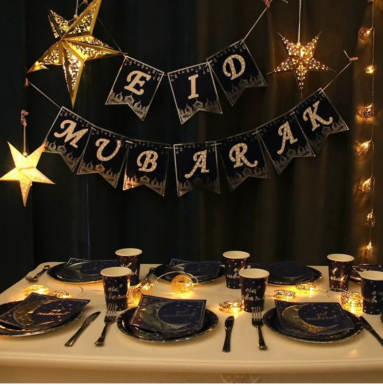 Eid Mubarak Hollow Out Star Hanging Pendant Christmas Ramadan Decor For Home Islam Muslim Party Mubarak Eid Al Adha Kareem