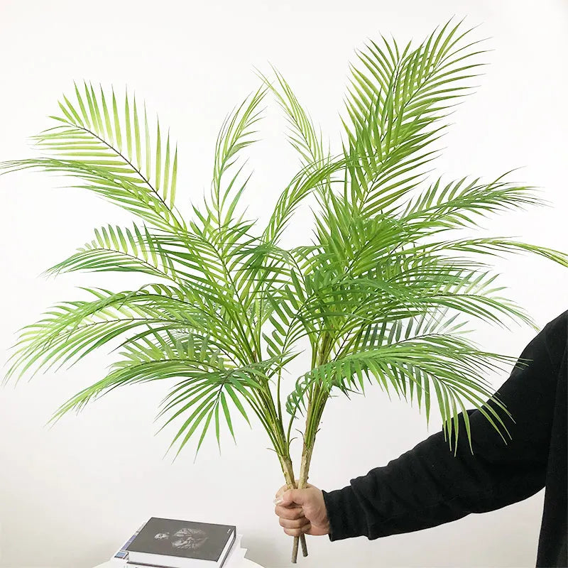80-98cm Large Artificial Palm Tree Tropical Plants Fake Monstera Tall Potted Tree Plastic Leaves For Home Wedding Outdoor Decor