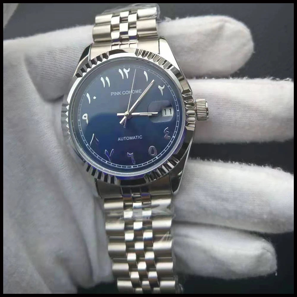 Luxury Timepieces Hours Arabic Watch Automatic Self-Wind Solid 316L Steel Waterproof Arabe Wristwatch Islam Montre Mecanique