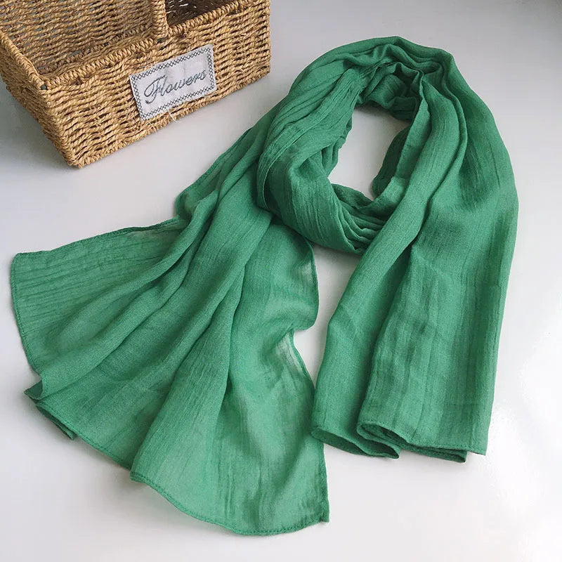 Solid Scarfs for Ladies Head Wrap Scarf Hijab Scarf Women Turban