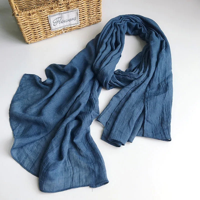 Solid Scarfs for Ladies Head Wrap Scarf Hijab Scarf Women Turban