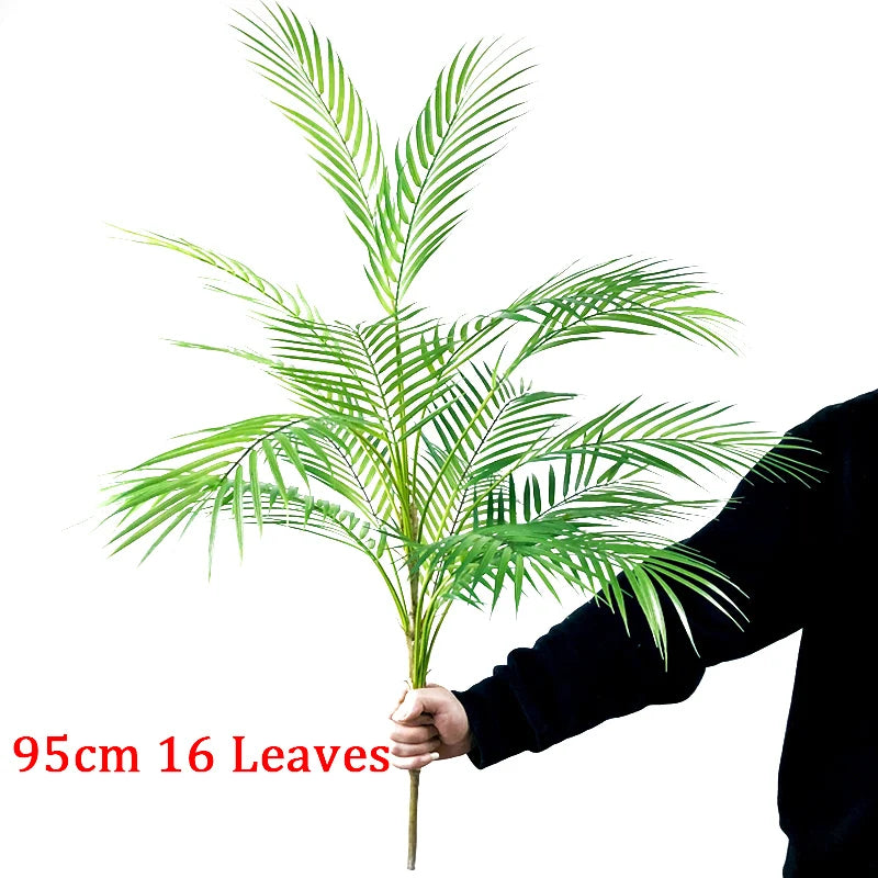 80-98cm Large Artificial Palm Tree Tropical Plants Fake Monstera Tall Potted Tree Plastic Leaves For Home Wedding Outdoor Decor