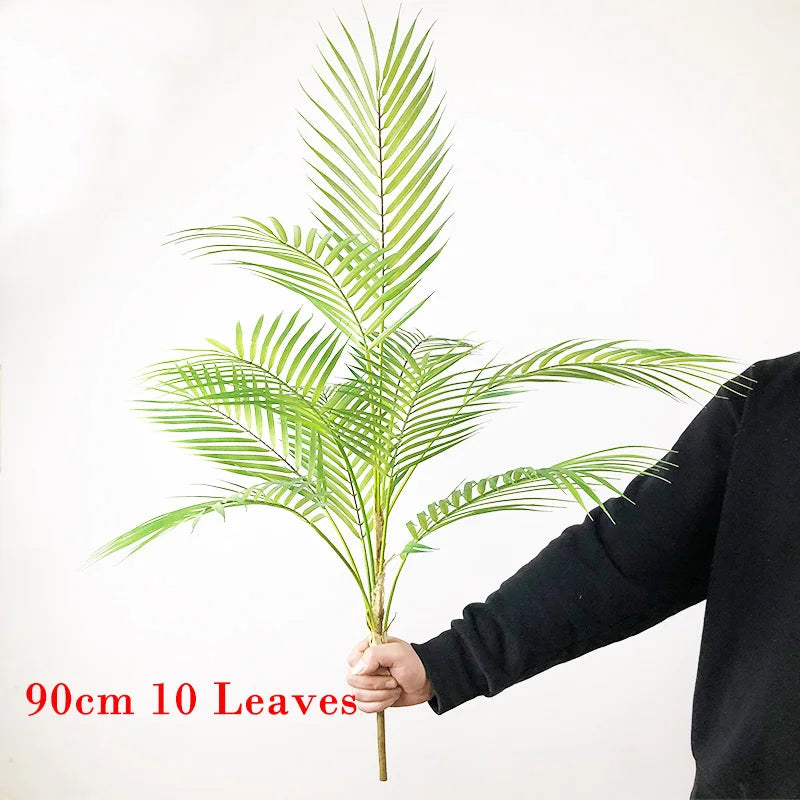 80-98cm Large Artificial Palm Tree Tropical Plants Fake Monstera Tall Potted Tree Plastic Leaves For Home Wedding Outdoor Decor