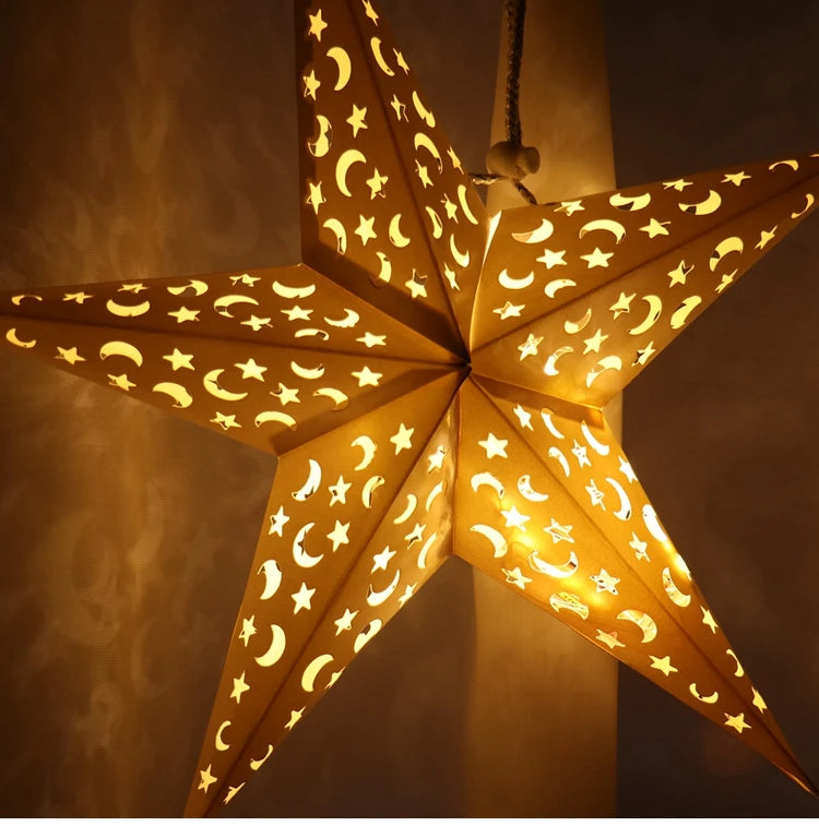 Eid Mubarak Hollow Out Star Hanging Pendant Christmas Ramadan Decor For Home Islam Muslim Party Mubarak Eid Al Adha Kareem