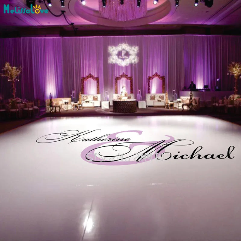 Wedding Floor Stickers Custom Name & Color Party Dancing Floor Decal Personalized Bride Groom Name Floor Sticker
