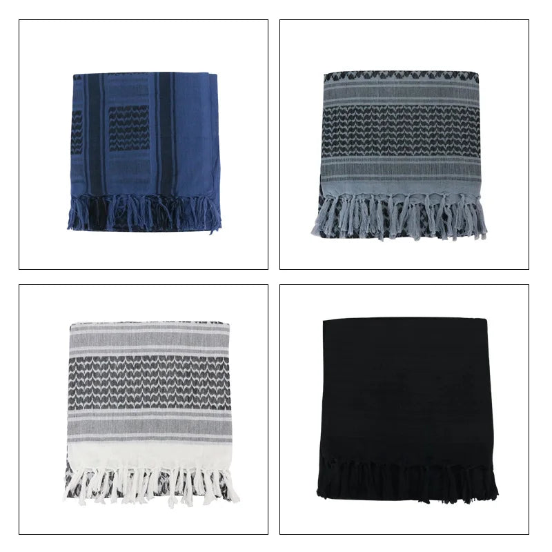 Maikun Cotton Arab Scarves Men Winter Military Keffiyeh Windproof Scarf Muslim Hijab Shemagh Tactical Desert Square Wargame