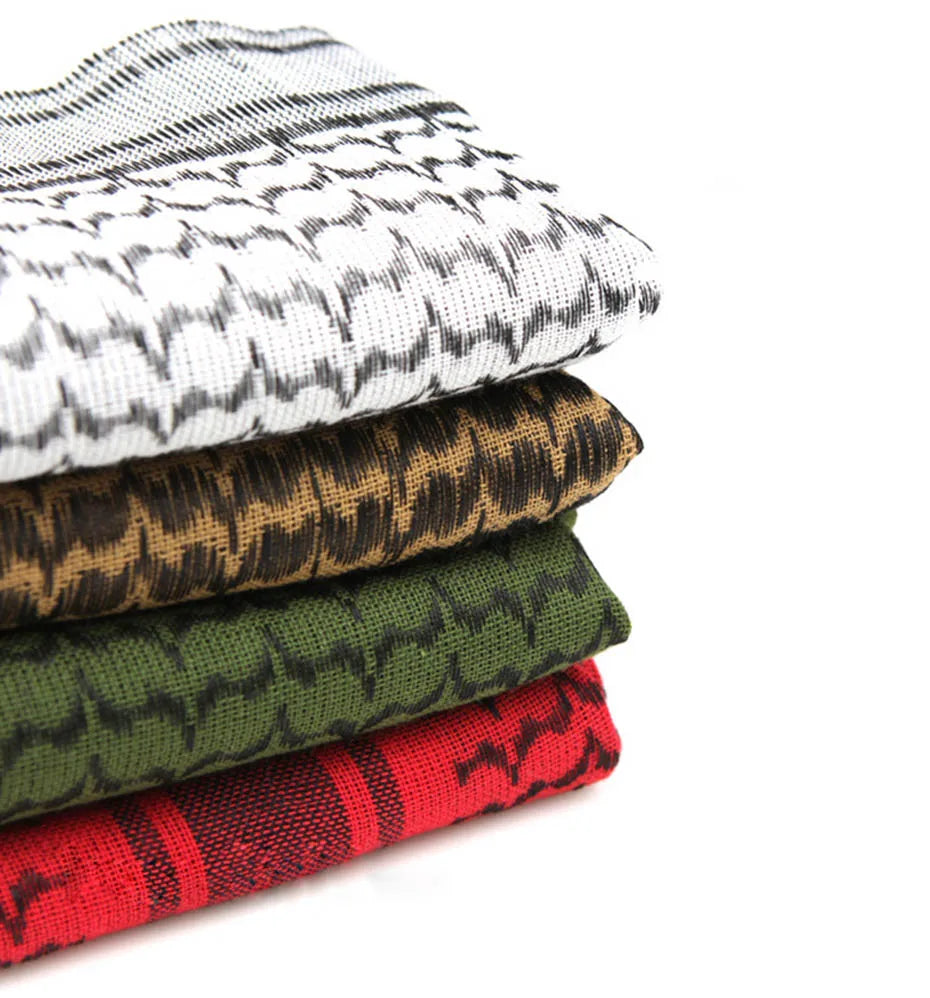 Maikun Cotton Arab Scarves Men Winter Military Keffiyeh Windproof Scarf Muslim Hijab Shemagh Tactical Desert Square Wargame