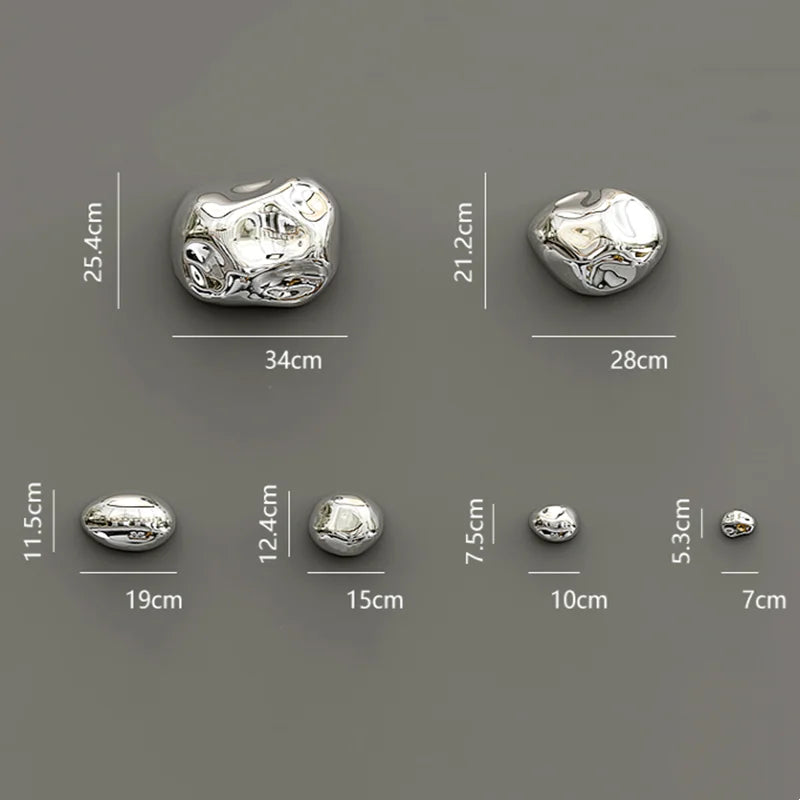 Background Wall Hanging Silver Stone Abstract Three-dimensional Handicraft Pendant Living Room Wall Decoration Accessories