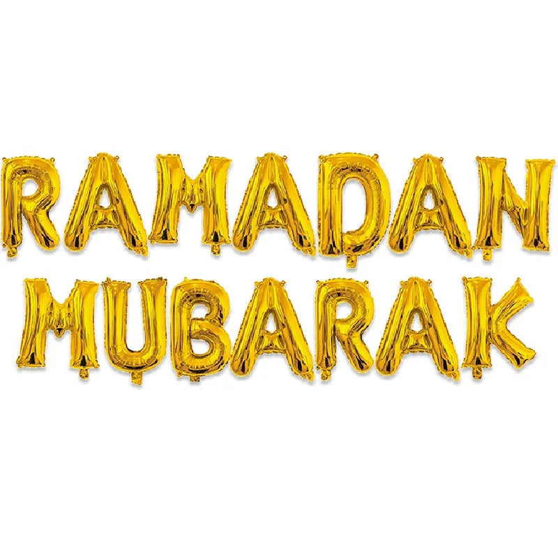 Eid Mubarak Balloons Ramadan Decoration 2024 Muslim Hajj Decor Ramadan Kareem Festival Banner Star Moon Foil Balloon